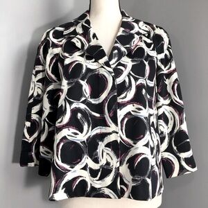Evan Picone‎ Cropped Abstract Swing Jacket